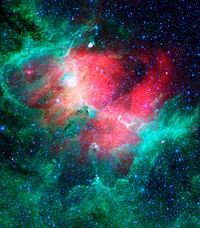 The Eagle nebula, an industrious star-making factory located 7,000 light-years away in the Serpens constellation. Original from NASA. Digitally enhanced by rawpixel.