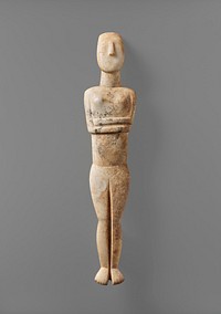 Female Figure of the Late Spedos Type sculpted marble in high resolution by Steiner Master (2500 - 2400 B.C.). Original from Getty Museum. Digitally enhanced by rawpixel.