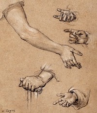 Studies of Hands illustration in high resolution by Alphonse Legros (1837-1911). Original from Getty Museum. Digitally enhanced by rawpixel.