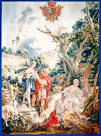 Tapestry: Psyche at the Basketmakers (1750) in high resolution by François Boucher. Original from Getty Museum. Digitally enhanced by rawpixel.