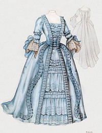 Carriage Dress (ca. 1941) by Eleanor Ruelos. Original from The National Gallery of Art. Digitally enhanced by rawpixel.