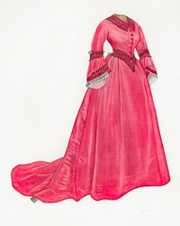 Afternoon Dress (ca. 1935&ndash;1942) by Nancy Crimi. Original from The National Galley of Art. Digitally enhanced by rawpixel.