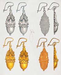 Earrings (c. 1937) by Tulita Westfall. Original from The National Gallery of Art. Digitally enhanced by rawpixel.