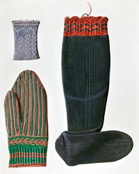 Zoar Beaded Wristlet, Mitten and Sock (c. 1938) by Fritz Boehmer. Original from The National Gallery of Art. Digitally enhanced by rawpixel.