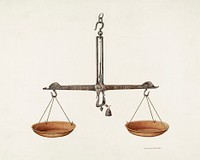 Balance Scales (ca. 1940) by William Kieckhofel. Original from The National Gallery of Art. Digitally enhanced by rawpixel.