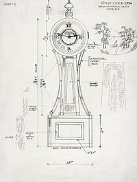 Banjo Clock (ca. 1935–1942). Original from The National Galley of Art. Digitally enhanced by rawpixel.