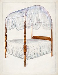 Bed (1935&ndash;1942) by Bernard Gussow. Original from The National Galley of Art. Digitally enhanced by rawpixel.
