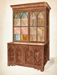 Bookcase - Gothic Type (ca.1937) by Eileen Knox. Original from The National Gallery of Art. Digitally enhanced by rawpixel.
