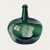 Vintage psd green bottle, remixed from artworks by Edward White