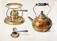 Burner and Kettle (1935&ndash;1942) by Edith Magnette. Original from The National Galley of Art. Digitally enhanced by rawpixel.