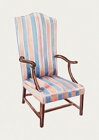 Vintage chair psd illustration, remixed from the artwork by Henry Granet