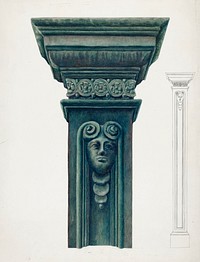 Cast Iron Pillar (1935&ndash;1942) by Vera Van Voris. Original from The National Gallery of Art. Digitally enhanced by rawpixel.