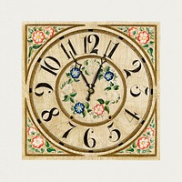 Vintage clock psd illustration, remixed from artworks by Gene Luedke