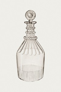 Vintage glass decanter psd illustration, remixed from the artwork by Raymond Manupelli