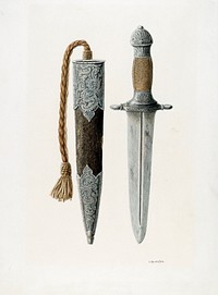 Dagger and Sheath (1935–1942) by Cornelius Christoffels. Original from The National Gallery of Art. Digitally enhanced by rawpixel.