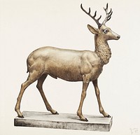 Deer Lawn Figure (ca. 1940) by Elisabeth Fulda. Original from The National Gallery of Art. Digitally enhanced by rawpixel.
