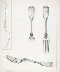Silver Fork (1935&ndash;1942) by unknown American 20th Century artist. Original from The National Gallery of Art. Digitally enhanced by rawpixel.