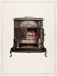 Franklin Stove (1938) by J. Howard Iams. Original from The National Gallery of Art. Digitally enhanced by rawpixel.