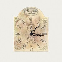Vintage psd grandfather clock dial, remixed from artworks by Geoffrey Holt