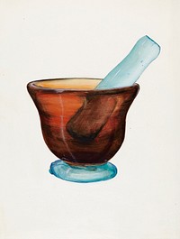 Mortar and Pestle (1935&ndash;1942) by Janet Riza. Original from The National Gallery of Art. Digitally enhanced by rawpixel.