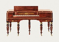 Vintage piano psd illustration, remixed from the artwork by Ferdinand Cartier