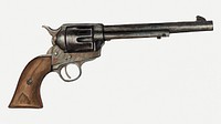 Vintage revolver gun psd illustration, remixed from the artwork by Elizabeth Johnson