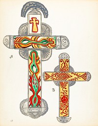 Plate 47: Crosses of Tin: From Portfolio "Spanish Colonial Designs of New Mexico" (1935–1942) by unknown American 20th Century artist. Original from The National Gallery of Art. Digitally enhanced by rawpixel.