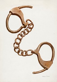Shackles or Leg Irons (ca.1937) by Gladys C. Parker. Original from The National Gallery of Art. Digitally enhanced by rawpixel.