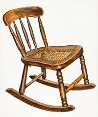 Rocking Chair, Small, Child's (1937) by Tulita Westfall. Original from The National Gallery of Art. Digitally enhanced by rawpixel.