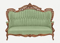 Vintage rosewood sofa psd illustration, remixed from the artwork by Eugene Croe