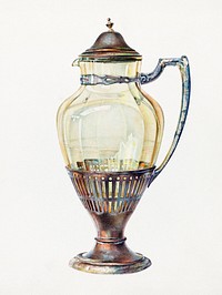Silver and Glass Flagon (ca.1936) by Carmel Wilson. Original from The National Gallery of Art. Digitally enhanced by rawpixel.