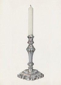 Silver Candlestick (ca. 1936) by Horace Reina. Original from The National Gallery of Art. Digitally enhanced by rawpixel.