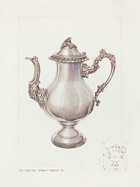 Silver Coffee Pot (ca.1937) by Ernest A. Towers, Jr. Original from The National Gallery of Art. Digitally enhanced by rawpixel.