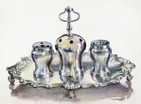 Silver Ink Stand (ca.1936) by John Dixon. Original from The National Gallery of Art. Digitally enhanced by rawpixel.