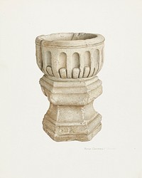 Stone Baptismal Font (ca.1940) by Rose Campbell-Gerke. Original from The National Gallery of Art. Digitally enhanced by rawpixel.