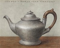 Teapot (1935&ndash;1942) by unknown American 20th Century artist. Original from The National Gallery of Art. Digitally enhanced by rawpixel.