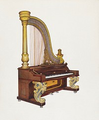 Upright Harp (ca. 1937) by William High. Original from The National Gallery of Art. Digitally enhanced by rawpixel.