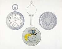 Watch, Dial and Frame (ca.1936) by Harry G. Aberdeen. Original from The National Gallery of Art. Digitally enhanced by rawpixel.