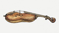 Vintage violin psd illustration, remixed from the artwork by Augustine Haugland