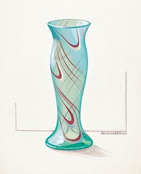 Vase (Green with Red Swirl (ca.1937) by Elizabeth Dimling. Original from The National Gallery of Art. Digitally enhanced by rawpixel.