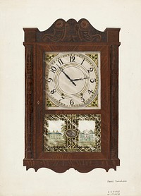 Wall Clock (c. 1937) by Marie Famularo. Original from The National Gallery of Art. Digitally enhanced by rawpixel.
