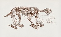 Megatherium illustrated by <a href="https://www.rawpixel.com/search/Charles%20Dessalines%20D%27%20Orbigny?&amp;page=1">Charles Dessalines D&#39; Orbigny</a> (1806-1876). Digitally enhanced from our own 1892 edition of Dictionnaire Universel D&#39;histoire Naturelle.