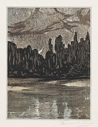 Nachtelijk landschap met trekvogels (1878&ndash;1907) print in high resolution by Theo van Hoytema. Original from The Rijksmuseum. Digitally enhanced by rawpixel.