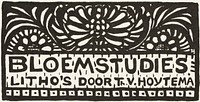 Titelprent voor de serie &#39;Bloemstudies&#39; (1905) print in high resolution by <a href="https://www.rawpixel.com/search/Theo%20van%20Hoytema?sort=curated&amp;page=1">Theo van Hoytema</a>. Original from The Rijksmuseum. Digitally enhanced by rawpixel.