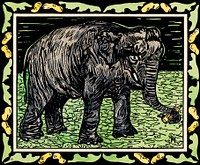 Olifant met fles (1917) print in high resolution by Theo van Hoytema. Original from The Rijksmuseum. Digitally enhanced by rawpixel.