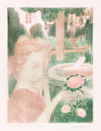 The Morning Bouquet, Tears (1899) print in high resolution by <a href="https://www.rawpixel.com/search/Maurice%20Denis?sort=curated&amp;page=1&amp;topic_group=_my_topics">Maurice Denis</a>. Original from The Art Institute of Chicago. Digitally enhanced by rawpixel.