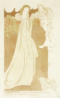 L'Apparition, cover page (L'Apparition, kansilehti) print in high resolution by Maurice Denis (1870–1943). Original from The Finnish National Gallery. Digitally enhanced by rawpixel.