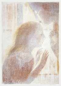 It was a religious mystery (Ce fut un religieux myst&egrave;re (ca.1897&ndash;1899) print in high resolution by <a href="https://www.rawpixel.com/search/Maurice%20Denis?sort=curated&amp;page=1&amp;topic_group=_my_topics">Maurice Denis</a>. Original from The Public Institution Paris Mus&eacute;es. Digitally enhanced by rawpixel.