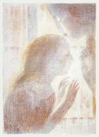 It was a religious mystery (Ce fut un religieux mystère (ca.1897–1899) print in high resolution by Maurice Denis. Original from The Public Institution Paris Musées. Digitally enhanced by rawpixel.