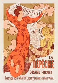 Poster for "La Dépêche de Toulouse" (Affiche pour "la Dépêche de Toulouse") (1898) print in high resolution by Maurice Denis. Original from The New York Public Library. Digitally enhanced by rawpixel.